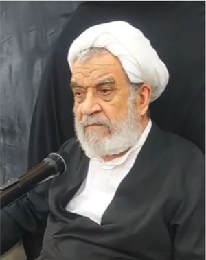 عباس حاجیانی دشتی در حال سخنرانی